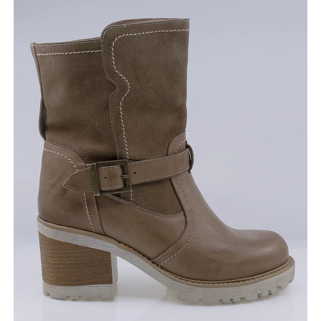 Ghete dama casual piele naturala Caspian Aris bej