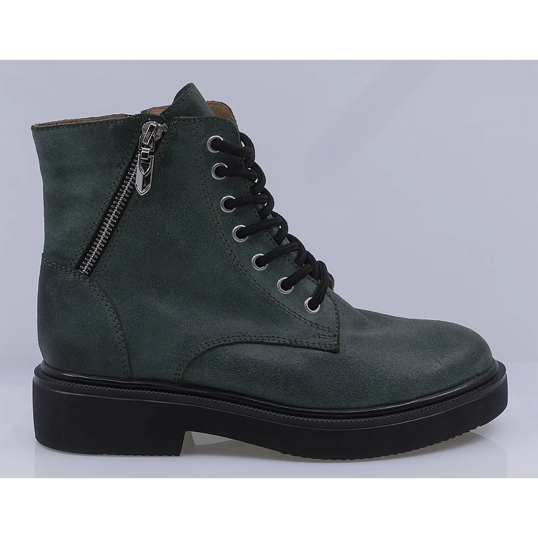 Ghete dama casual piele naturala florantic Caspian Rosa verde