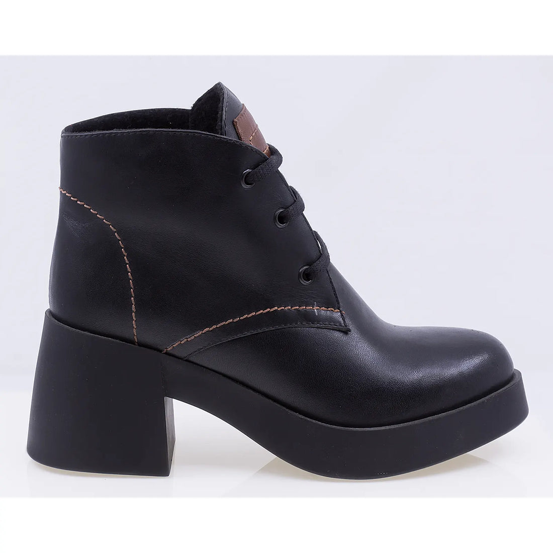 Ghete dama casual piele naturala Caspian Perla negru