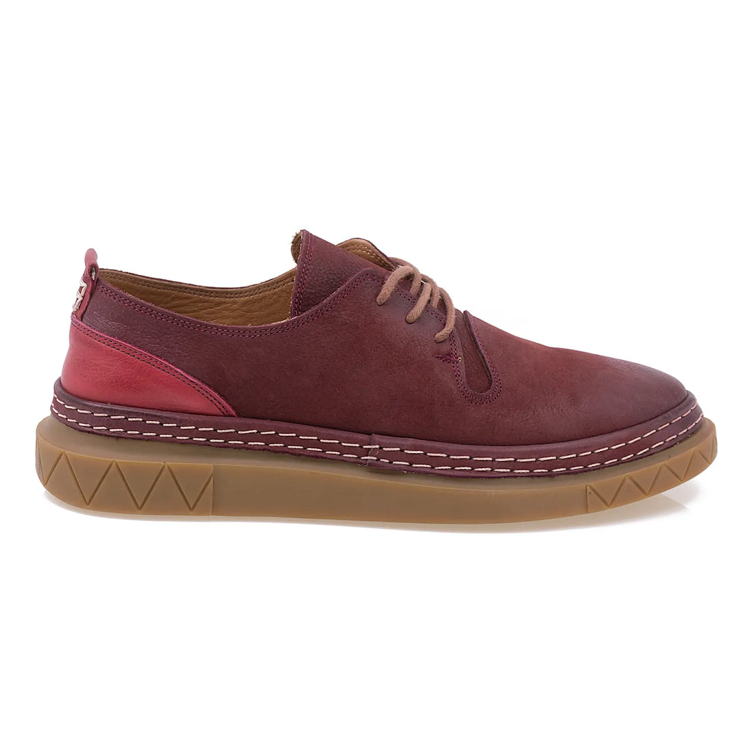 Pantofi dama, Caspian, Cas-DE02, casual, piele nabuc, bordo