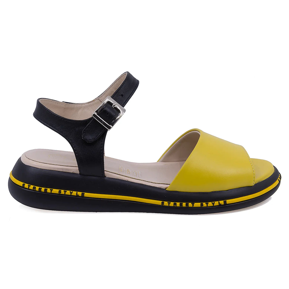 Sandale Dama, Caspian, CAS, Panda tn, Casual, Piele naturala, Galben