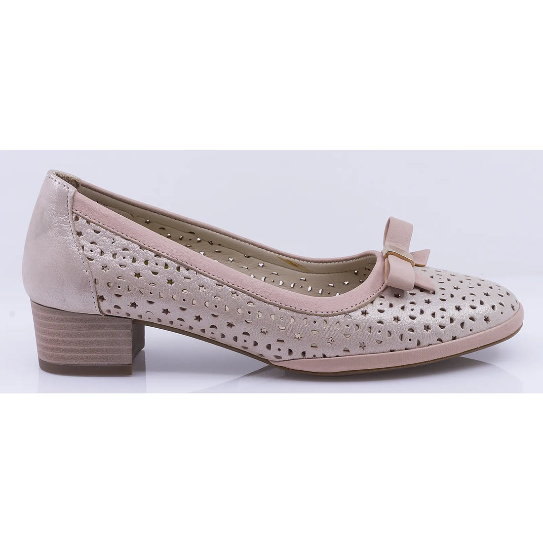 Pantofi dama casual piele naturala Caspian 765 nud sidefat/roz