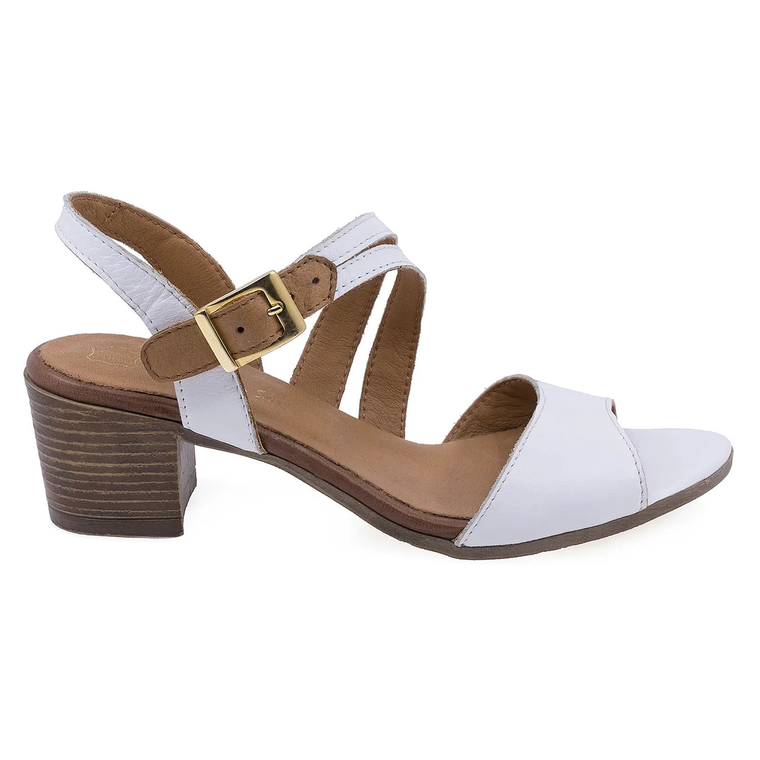 Sandale Dama, Caspian, CAS, 55, Casual, Piele naturala, Alb