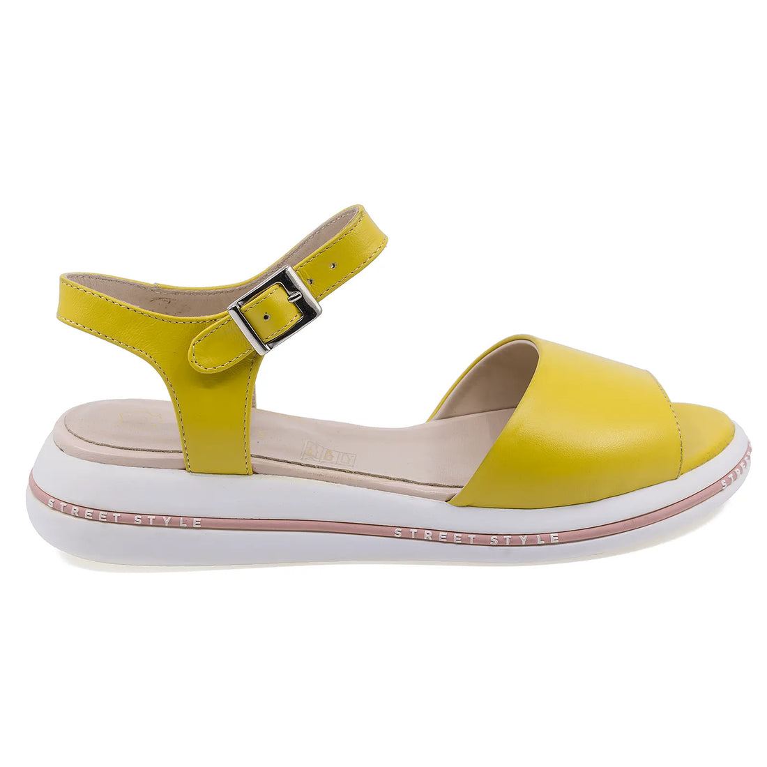 Sandale Dama, Caspian, CAS, Panda, Casual, Piele naturala, Galben