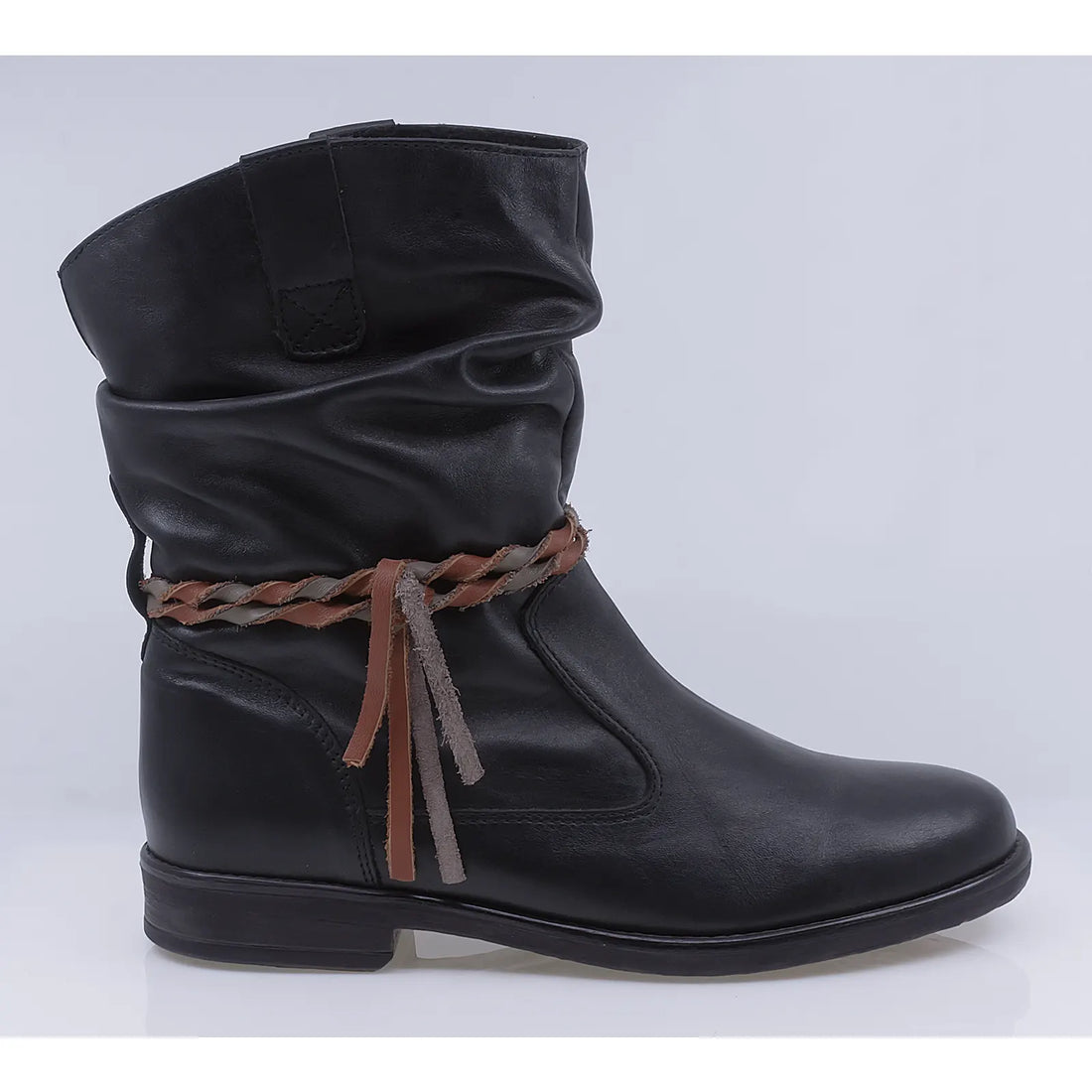 Ghete dama casual piele naturala Caspian Carol negru