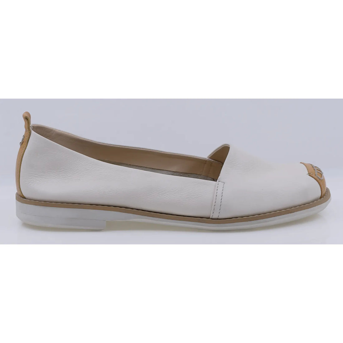Balerini dama casual piele naturala Caspian Rafi alb