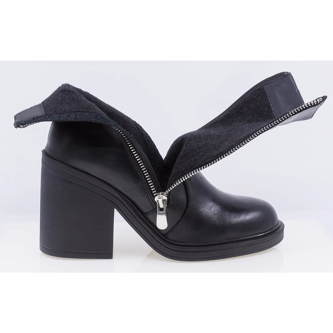 Ghete dama casual piele naturala Caspian Adela negru