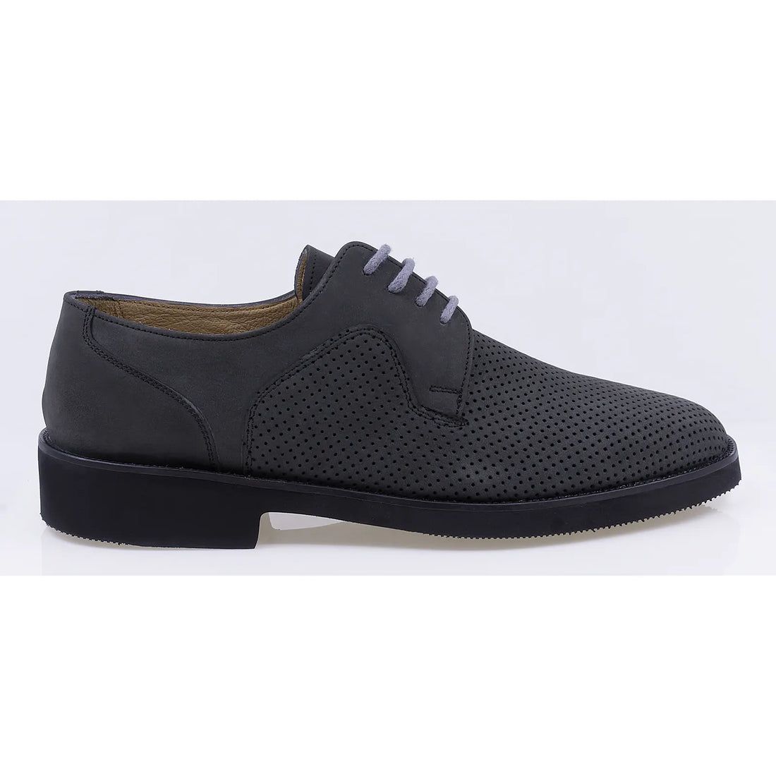 Pantofi barbati casual perforati piele naturala nabuc 777 gri