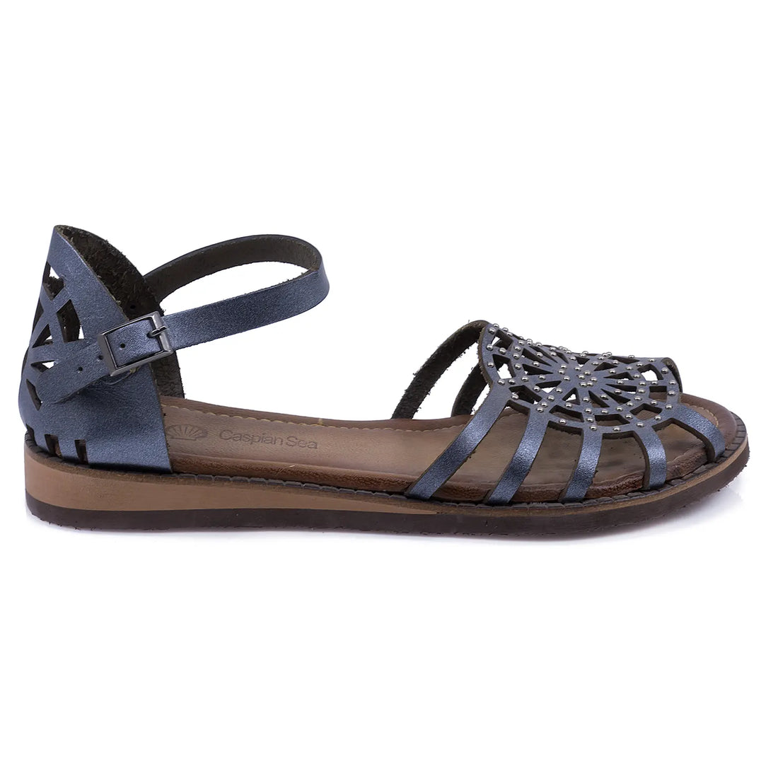 Sandale dama, Caspian, Cas-122, casual, piele naturala, Mavi sidef