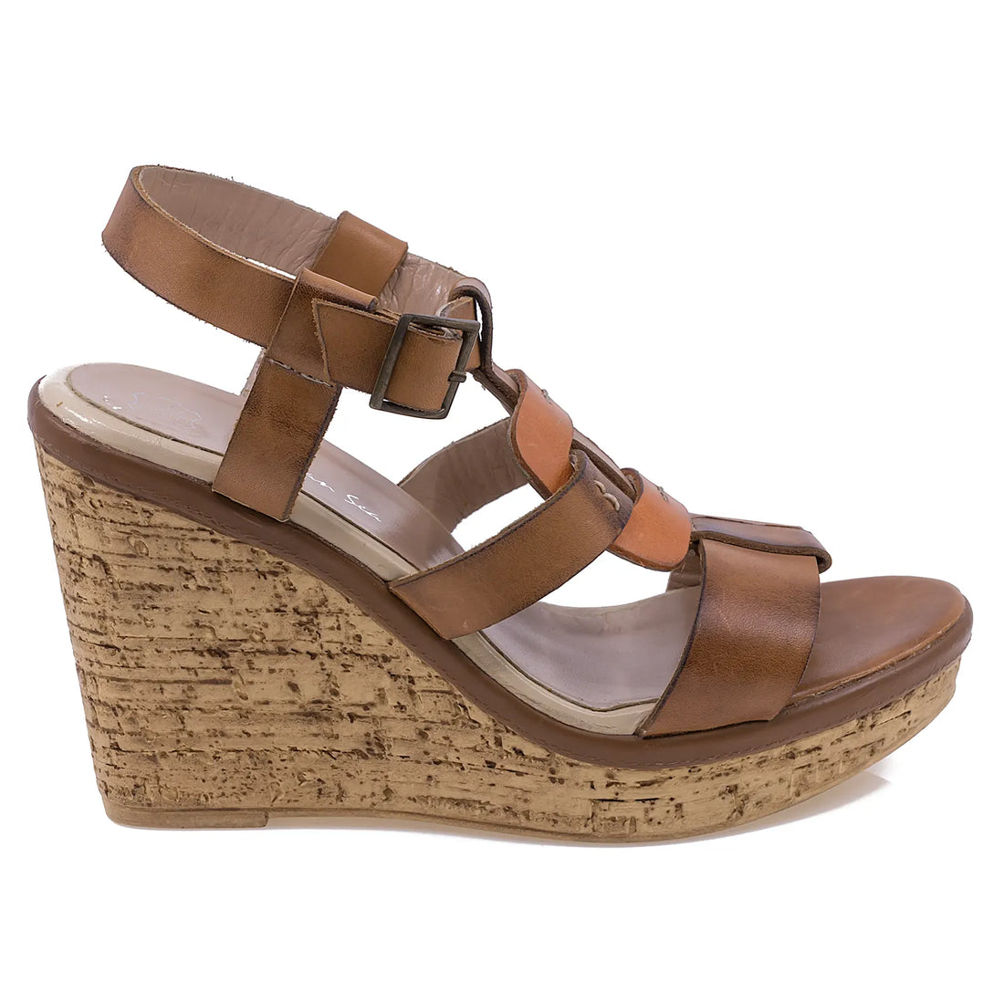 Sandale Dama, Caspian, CAS, Aniele, Casual, Piele naturala, Coniac