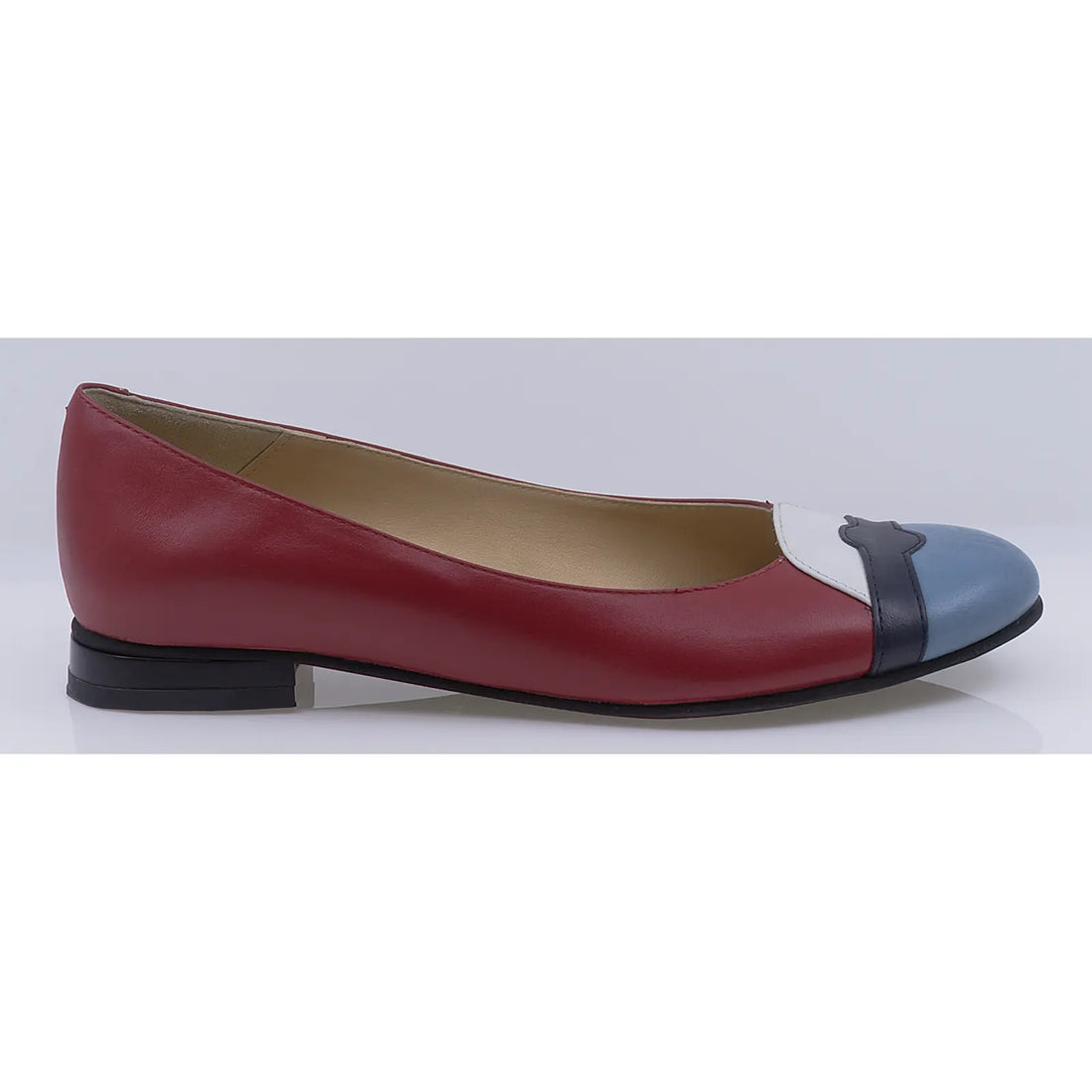 Balerini dama casual piele naturala Caspian Nina rosu