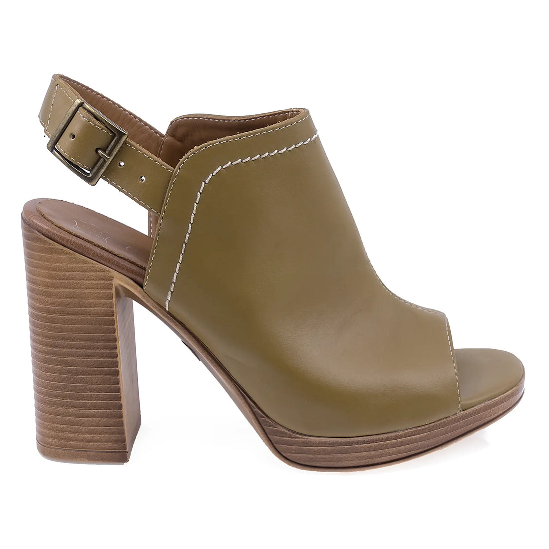 Sandale Dama, Caspian, CAS, Vanesa/1, Casual, Piele naturala, Kaki