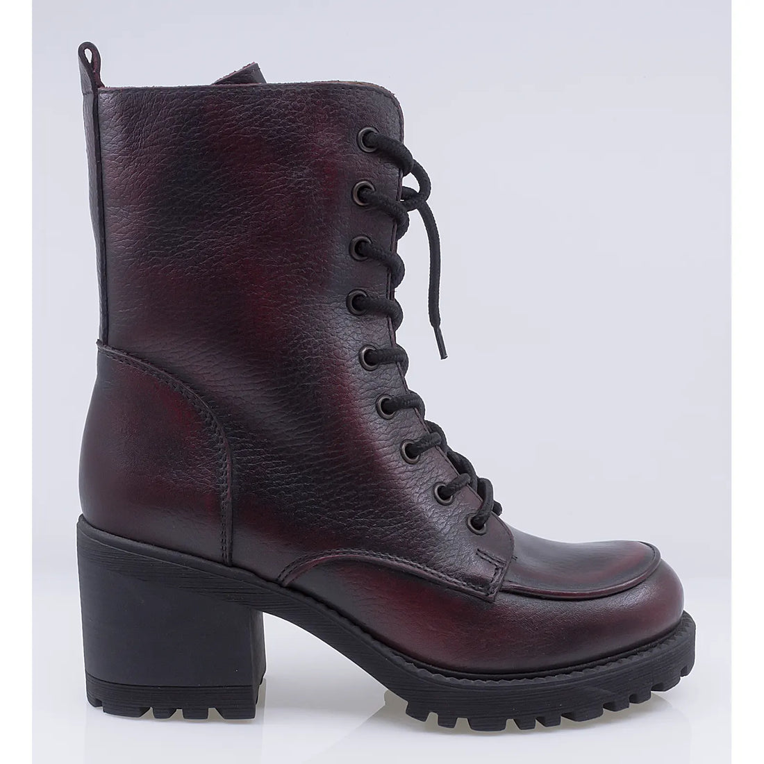 Ghete dama casual piele naturala Caspian Iza bordo