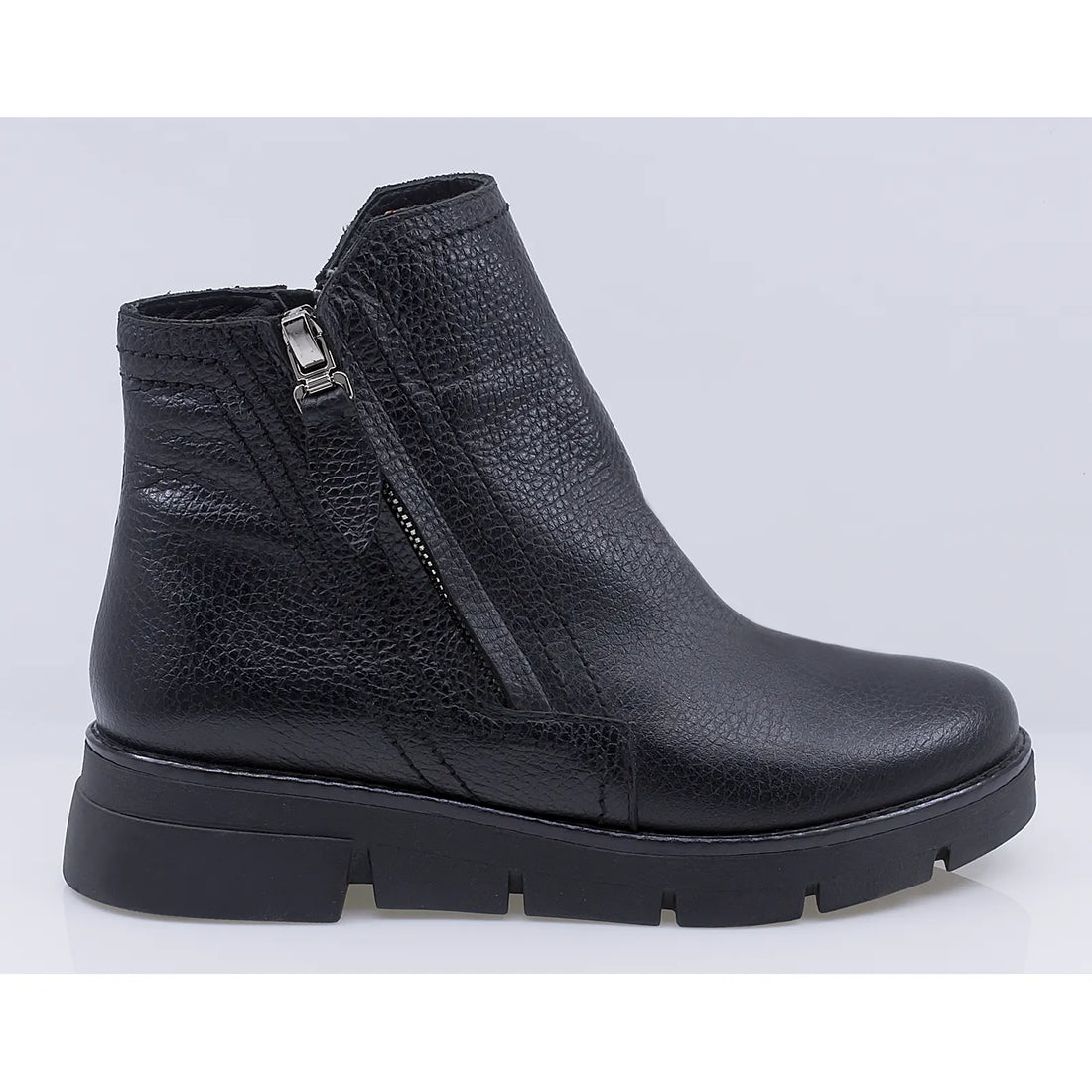 Ghete dama casual piele naturala Caspian Risina negru