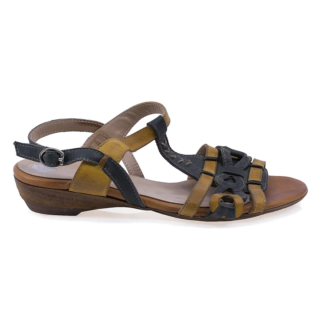 Sandale Dama, Caspian, CAS, 42, Casual, Piele naturala, Galben/blm