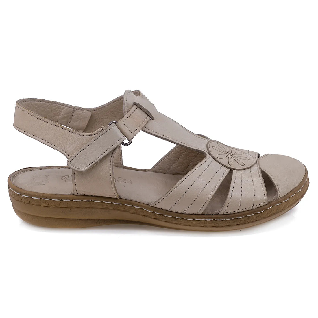 Sandale dama, Caspian, Cas-202-1, Casual, Piele naturala, Bej