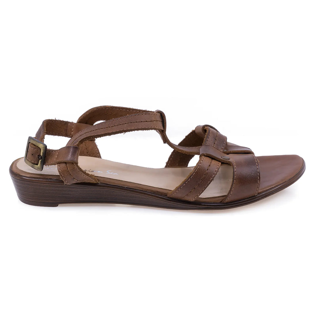 Sandale Dama, Caspian, CAS, 5, Casual, Piele naturala, Maro