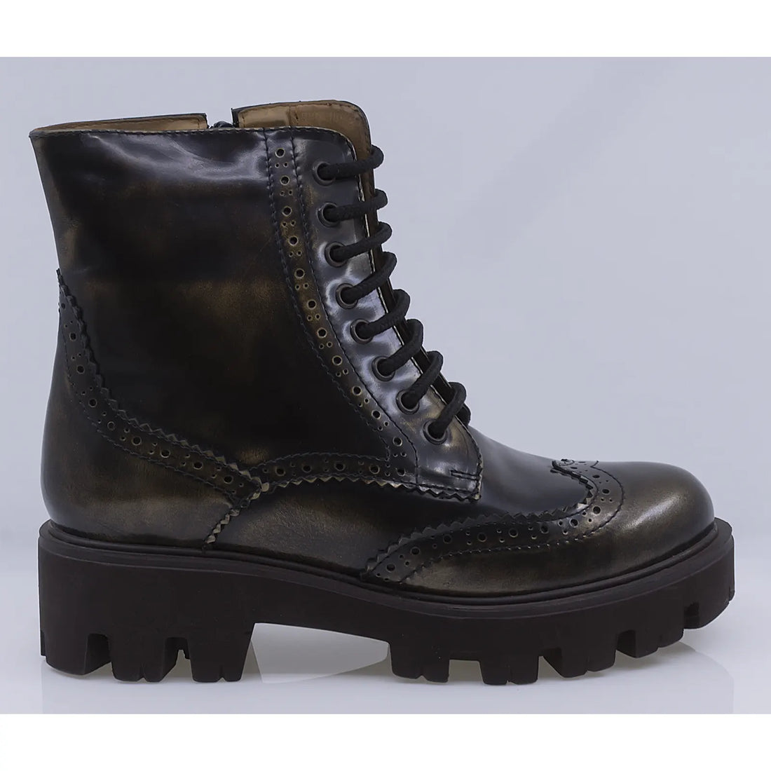 Ghete dama casual piele naturala florantic Caspian Spice auriu