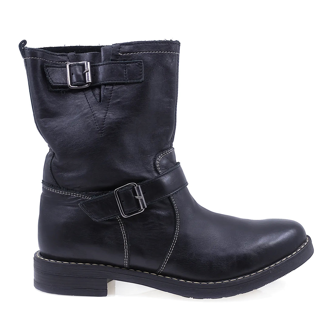 Ghete dama casual piele naturala Caspian Kira negru