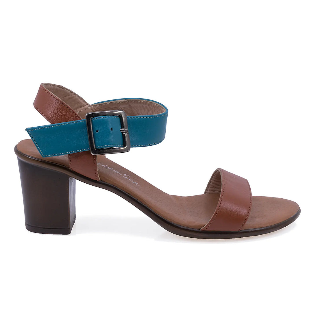 Sandale Dama, Caspian, CAS, Carla, Casual, Piele naturala, Maro/turcoaz