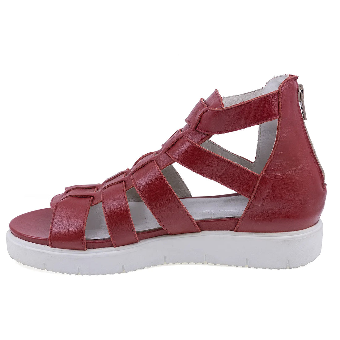 Sandale Dama, Caspian, CAS, Roma, Casual, Piele naturala, Rosu