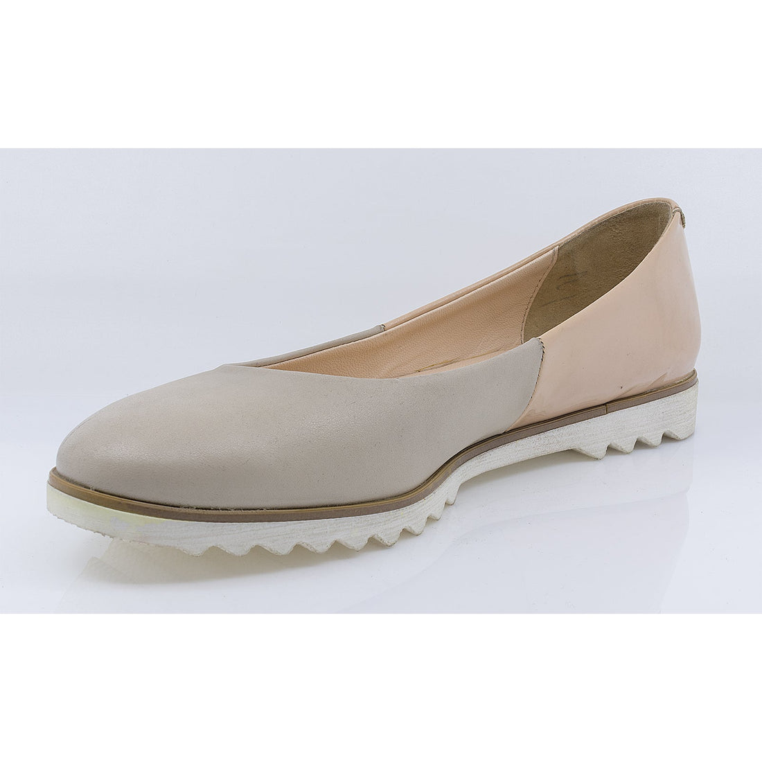 Balerini dama, CAS-Corida, casual, piele naturala, bej