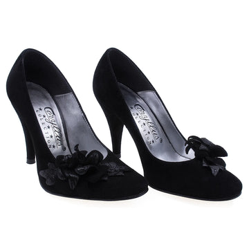 Pantofi Dama, 729, Eleganti, Piele naturala intoarsa, Negru