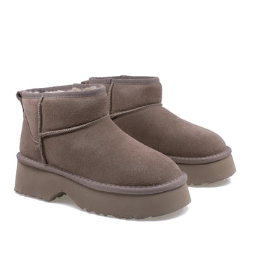 Ghete Dama, ENERGY, ENG-1274, Casual, Piele intoarsa, Taupe