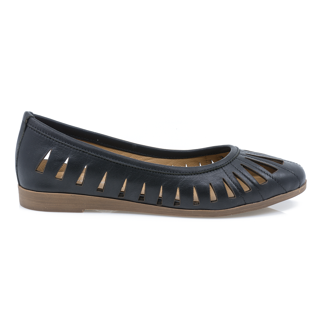Balerini Dama, Caspian, Cas-108, Casual, Piele Naturala,NEGRU