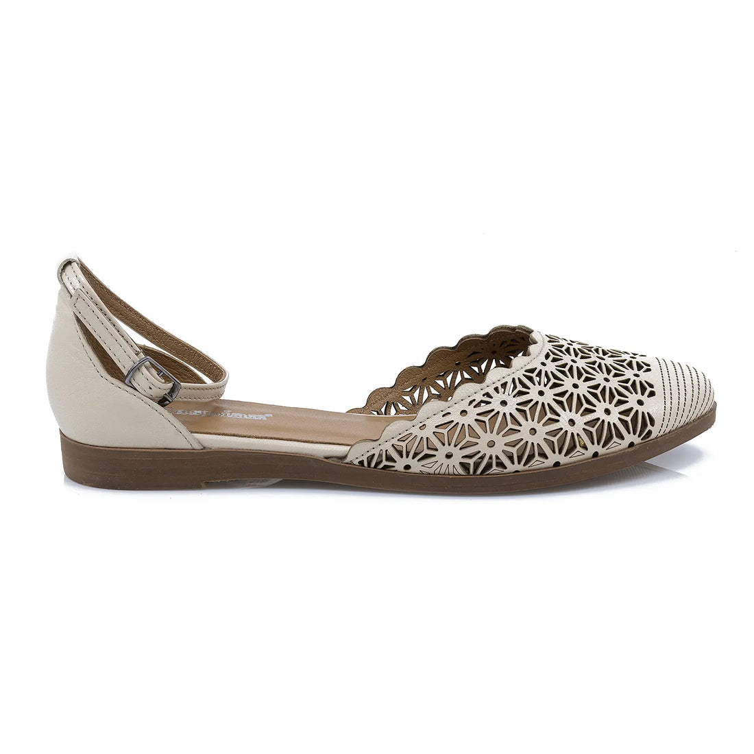 Pantofi Dama, Caspian, Cas-182, Casual, Piele Naturala, Bej