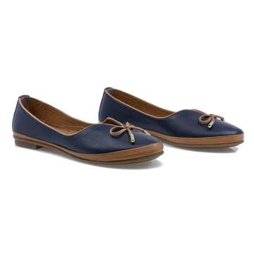Balerini Dama Caspian, Cas-229-2032, Casual, Piele Naturala, Bleumarin