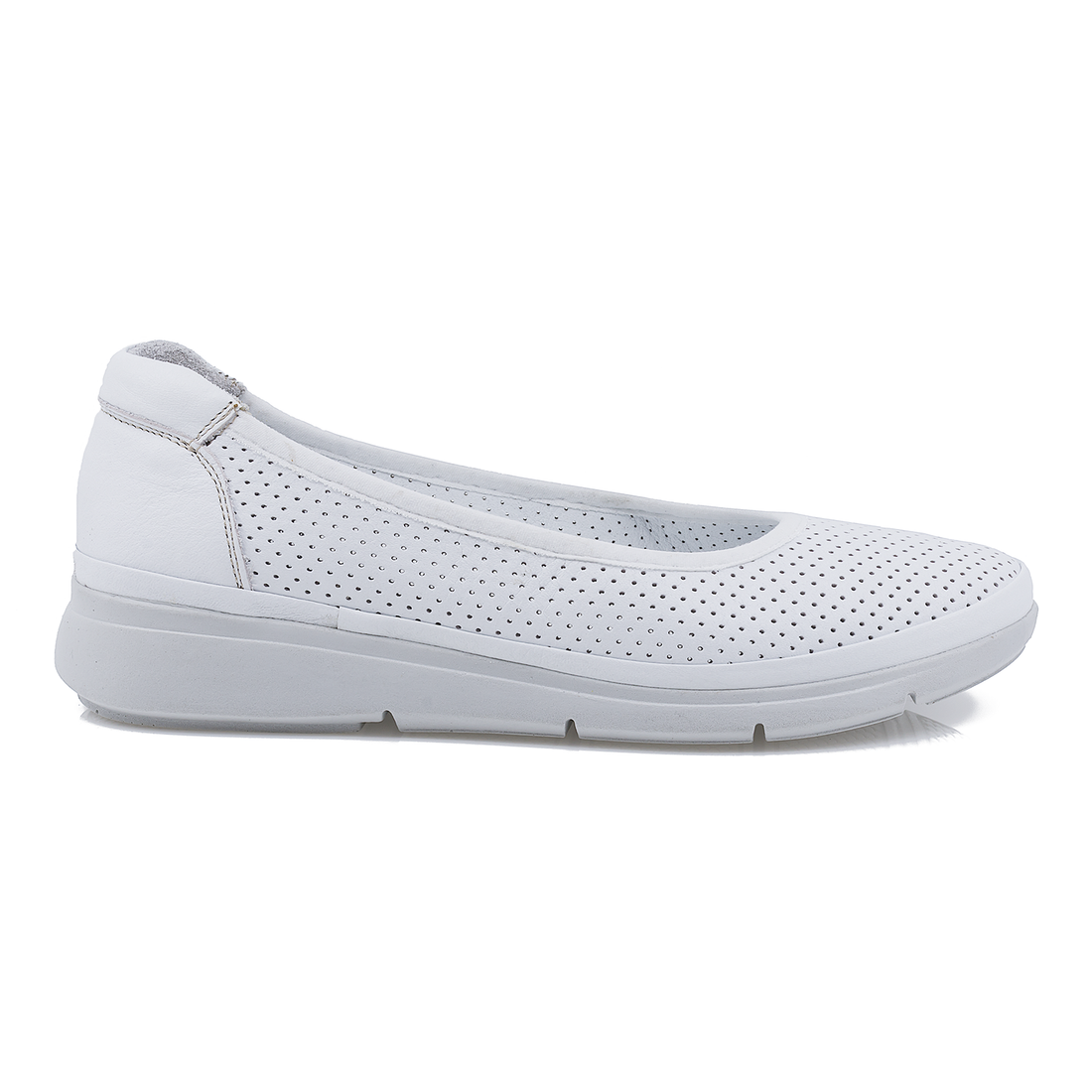 Balerini Dama, Caspian, Cas-628-782, Casual, Piele Naturala, Alb
