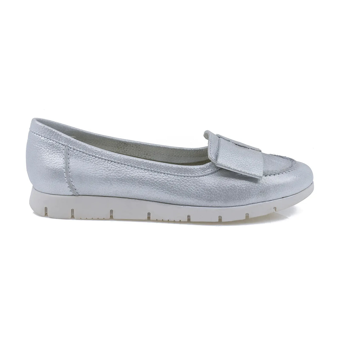 Balerini Dama Caspian, Cas-Nadia/2, Casual, Piele Naturala, Argintiu sidef