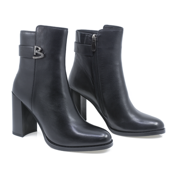 Ghete Dama, Bet-S515, Elegante, Piele Naturala, Negru