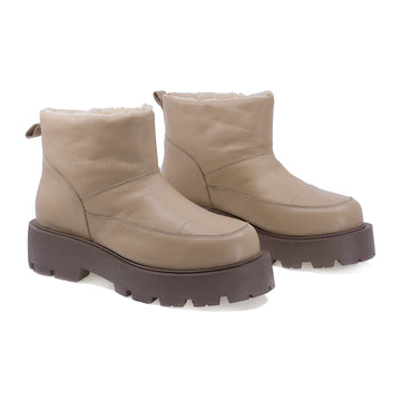 Ghete dama, Caspian, Cas 0431, Casual, Piele naturala, Bej