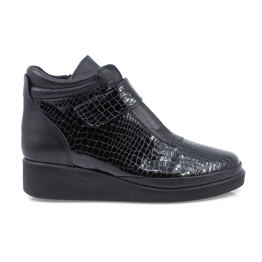 Ghete dama, Caspian, Cas-180-5826, Casual, Piele lacuita, Negru