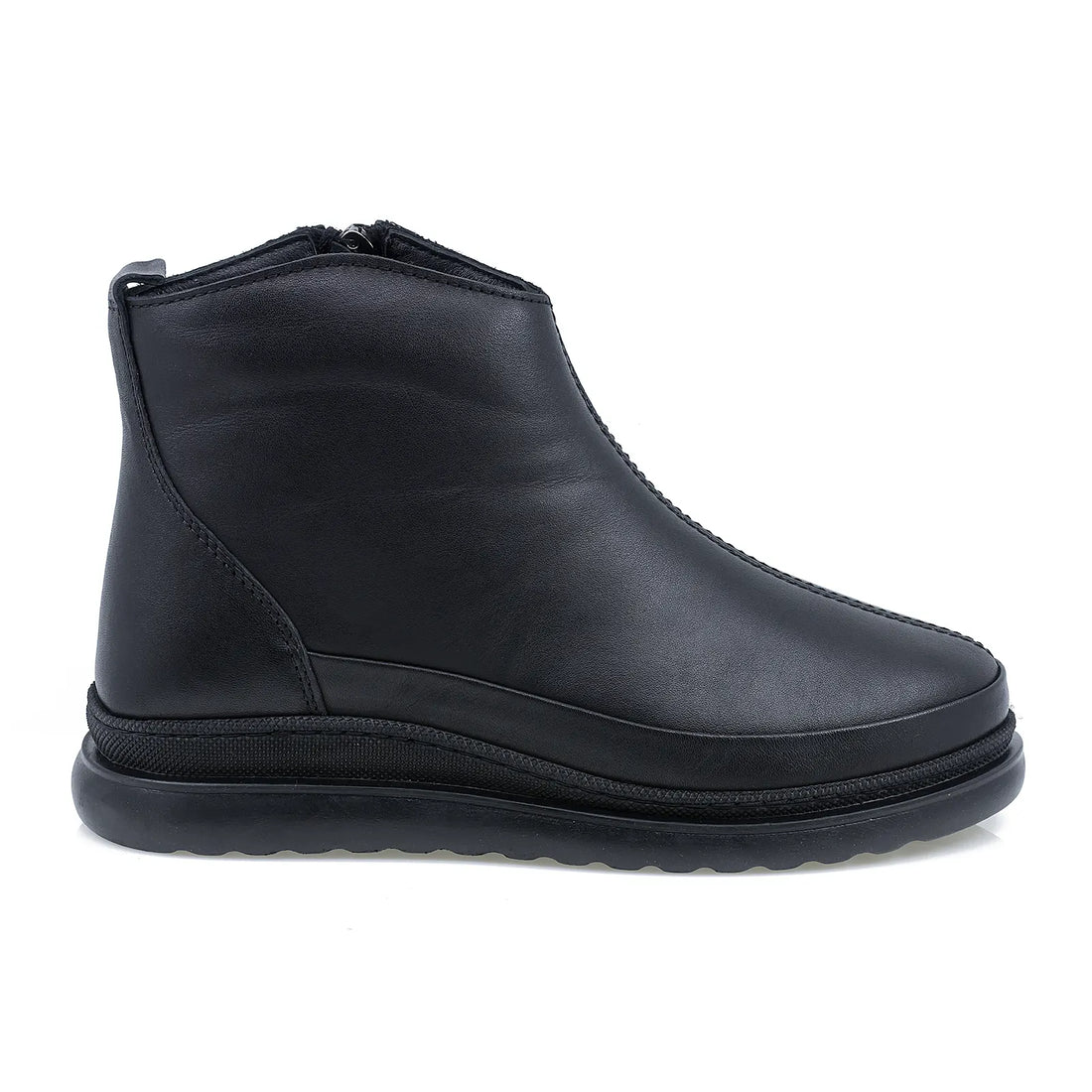 Ghete dama, Caspian, Cas-602, casual, piele naturala, negru