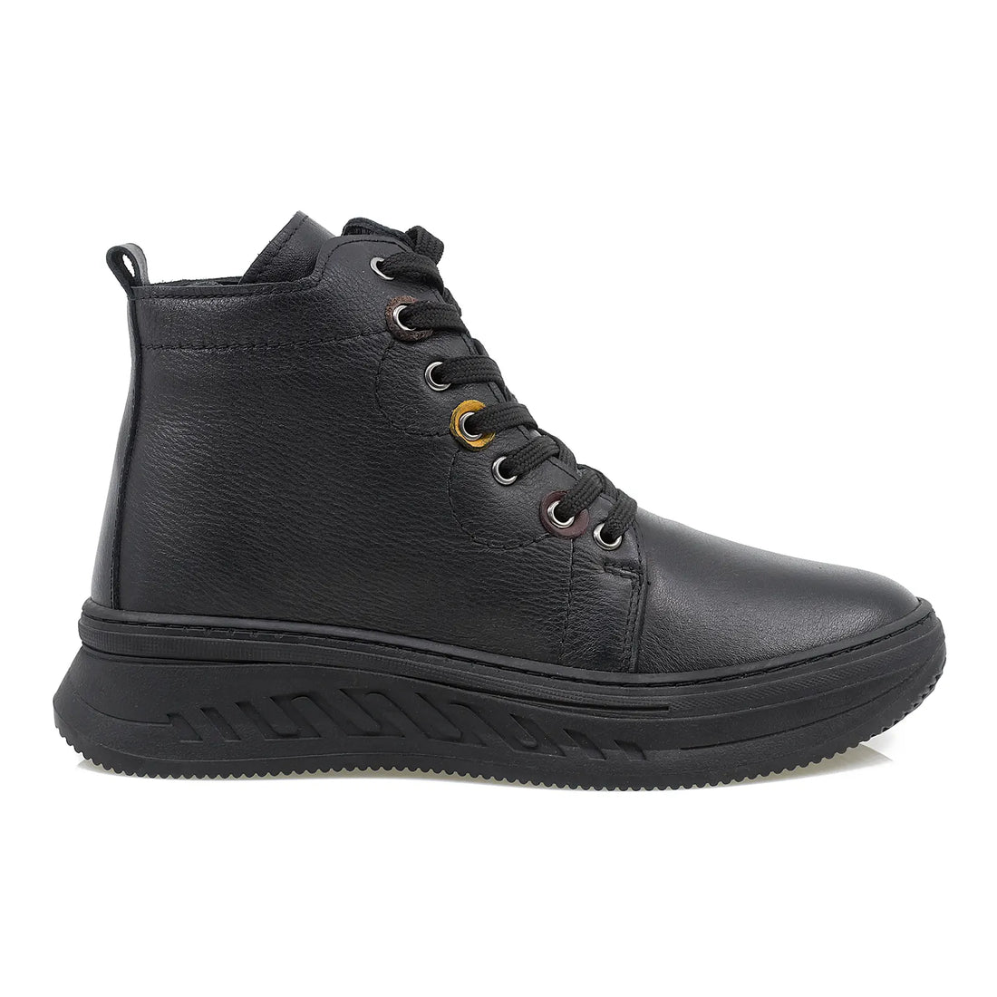 Ghete Dama, Caspian, Cas Tex, Casual, Piele naturala, Negru