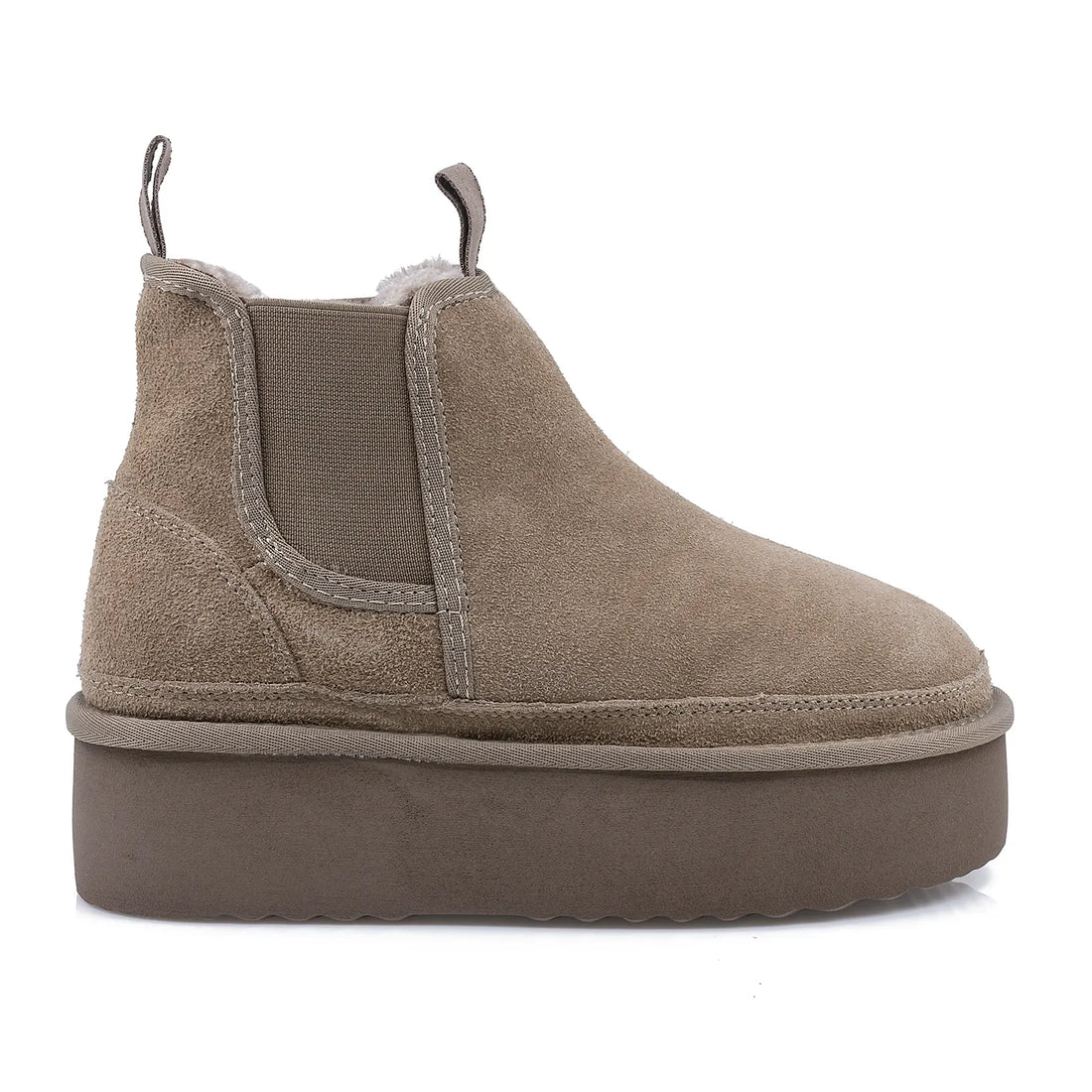 Ghete Dama, ENERGY, ENG-1258, Casual, Piele naturale intoarsa, Taupe