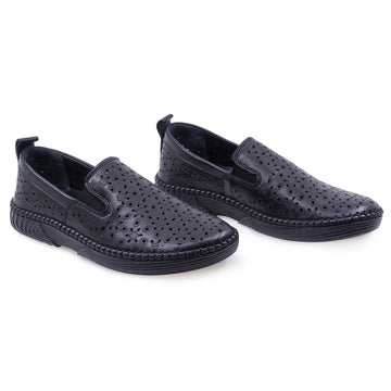 Pantofi dama, Caspian, Cas-24015, Casual, Piele naturala, Negru