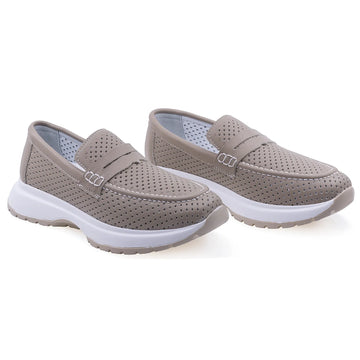 Pantofi dama, Caspian, Cas-512, Casual, Piele naturala, Gri