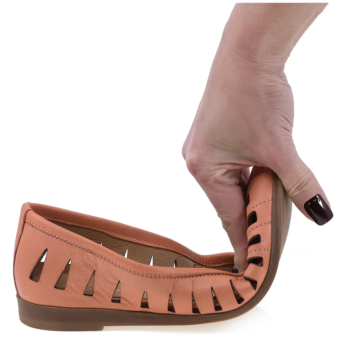 Balerini Dama, Caspian, Cas-108, Casual, Piele Naturala, Orange