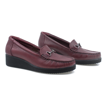 Pantofi dama casual piele naturala Caspian 123 bordo