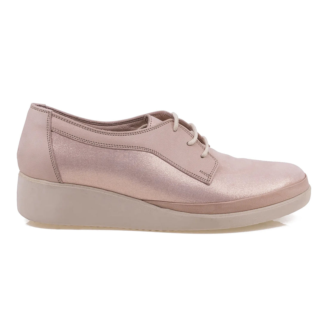 Pantofi dama, Caspian, Cas-124, Casual, Piele naturala, Pudra