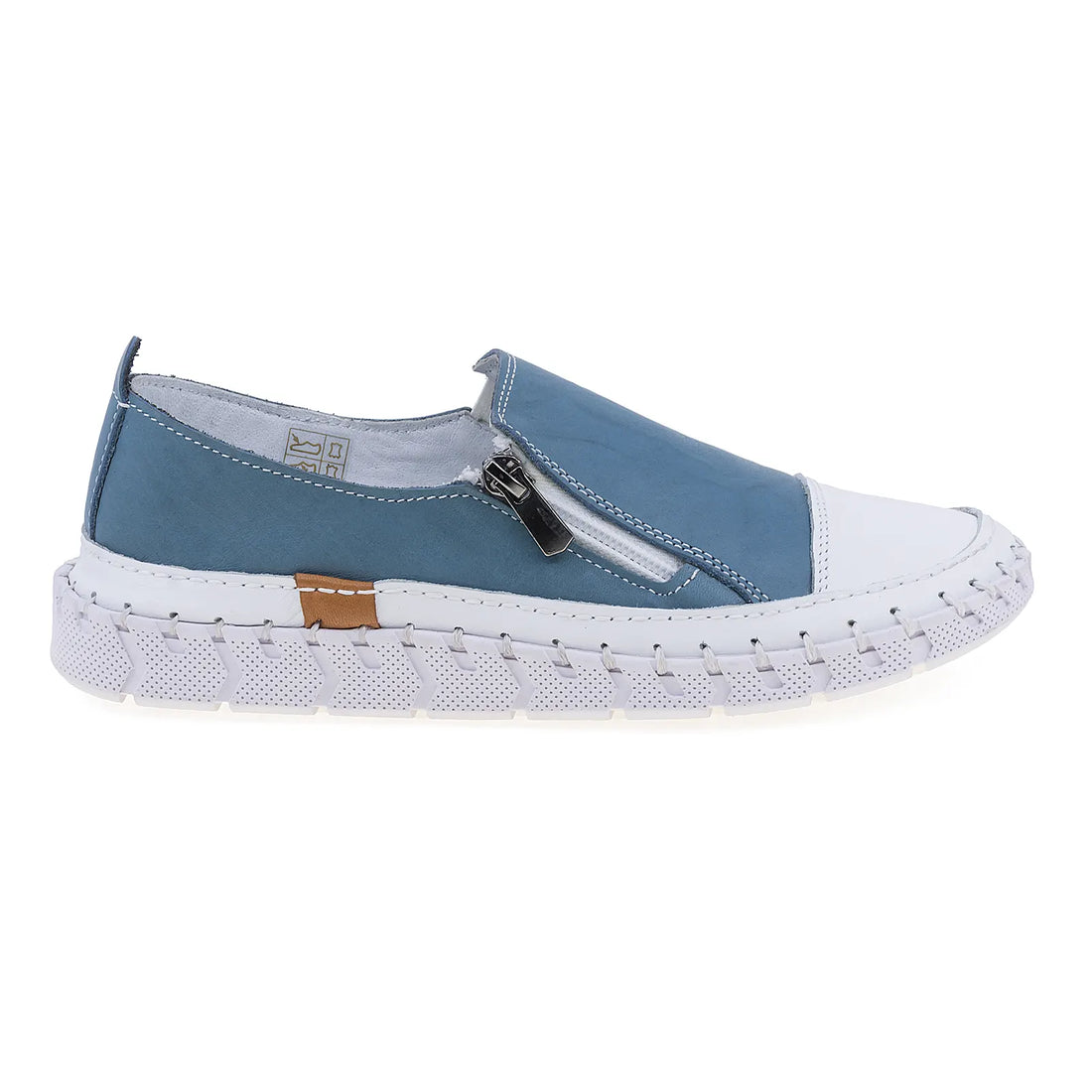 Pantofi dama, Caspian, Cas-24004, Casual, Piele naturala, Albastru