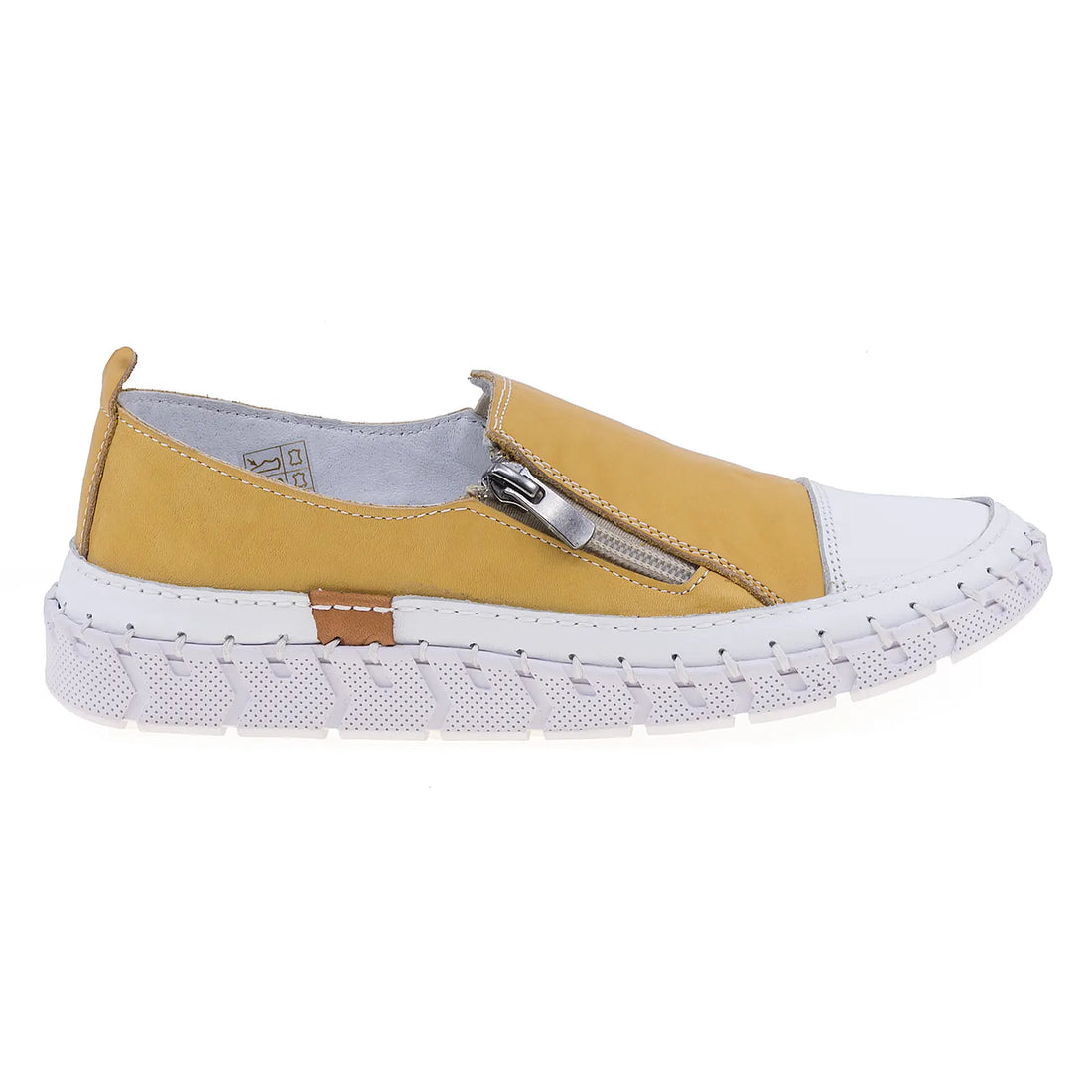 Pantofi dama, Caspian, Cas-24004, Casual, Piele naturala, Galben