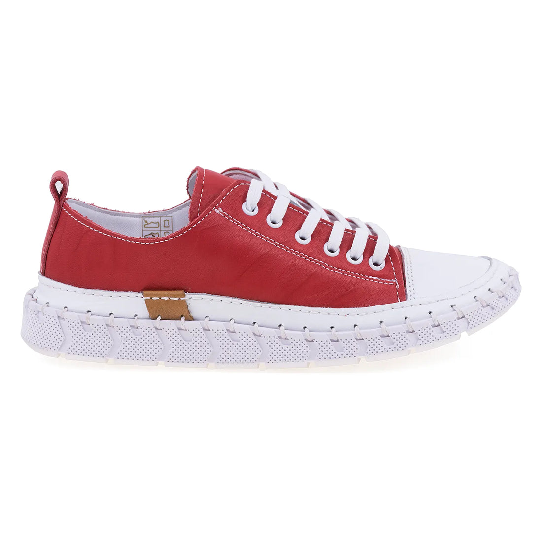 Pantofi dama, Caspian, Cas-24008, Casual, Piele naturala, Rosu