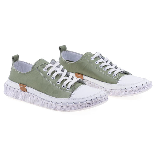 Pantofi dama, Caspian, Cas-24008, Casual, Piele naturala, Verde