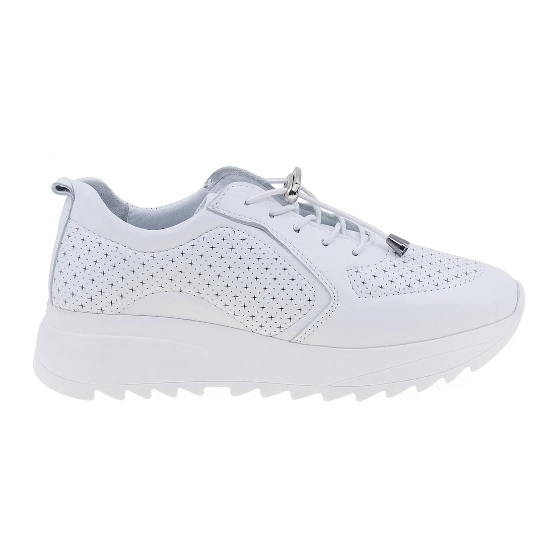 Pantofi dama, Caspian, Cas-2710, Casual, Piele naturala, Alb