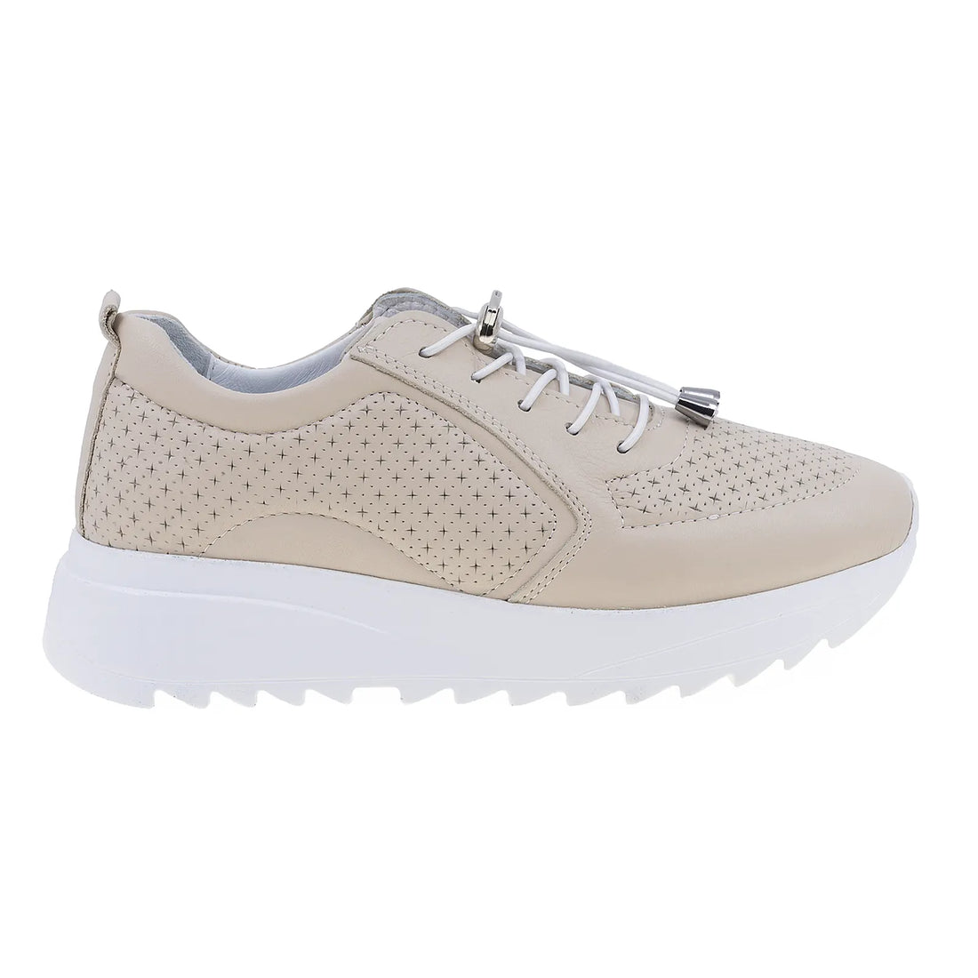 Pantofi dama, Caspian, Cas-2710, Casual, Piele naturala, Bej